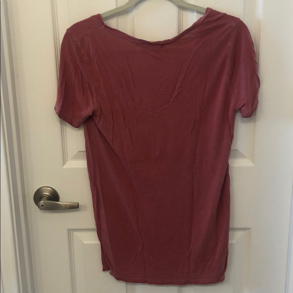 Red V-Neck Tee - Picture 4 of 5